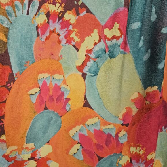 Judith March Open Kimono Size Large Southwestern Cactus Desert Colorful Topper - Picture 9 of 15